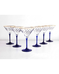 LOMONOSOV IMPERIAL GLASS MARTINI COBALT NET SET 6 PC 150 ML/5 FL.OZ 