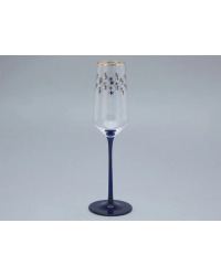 LOMONOSOV IMPERIAL GLASS CHAMPAGNE BUBBLY WINE COBALT NET SET 4 PC 200 ML/6.8 FL.OZ 