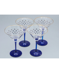 LOMONOSOV IMPERIAL GLASS MARTINI COBALT NET SET 4 PC 150 ML/5 FL.OZ 