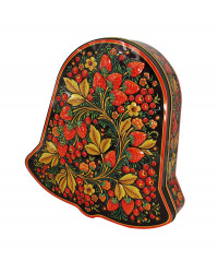 BLACK TEA 5.3 OZ/150 GR IN METAL GIFT BELL BOX KHOKHLOMA PAINTING