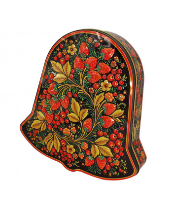 BLACK TEA 5.3 OZ/150 GR IN METAL GIFT BELL BOX KHOKHLOMA PAINTING