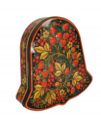 BLACK TEA 5.3 OZ/150 GR IN METAL GIFT BELL BOX KHOKHLOMA PAINTING