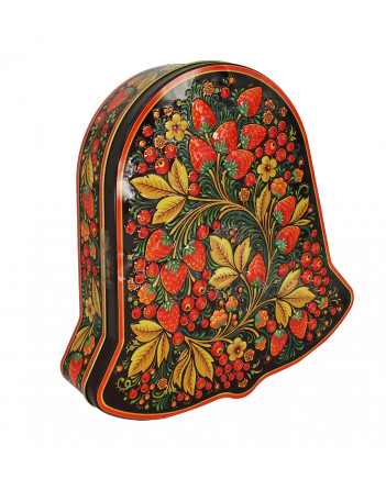 BLACK TEA 5.3 OZ/150 GR IN METAL GIFT BELL BOX KHOKHLOMA PAINTING
