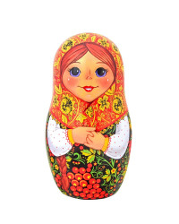 BLACK TEA IN METAL GIFT NESTING DOLL BOX KHOKHLOMA 50 GR 1.8 OZ