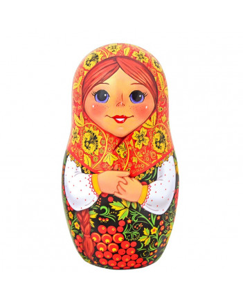 BLACK TEA IN METAL GIFT NESTING DOLL BOX KHOKHLOMA 50 GR 1.8 OZ
