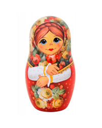 BLACK TEA IN METAL GIFT NESTING DOLL BOX FLOWERS RED 50 GR 1.8 OZ