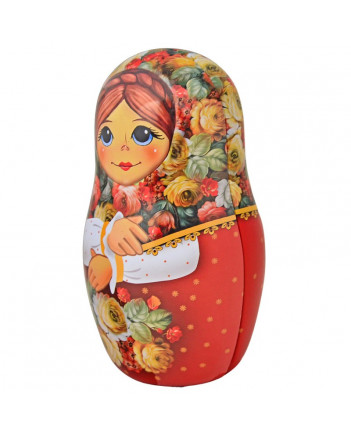 BLACK TEA IN METAL GIFT NESTING DOLL BOX FLOWERS RED 50 GR 1.8 OZ