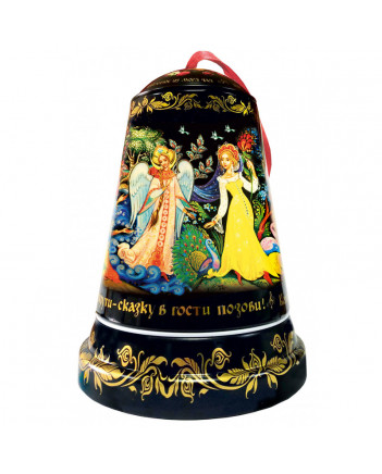BLACK TEA IN METAL GIFT BELL BOX PALEKH RUSSIAN FAIRYTALE BLACK 50 GR 1.8 OZ