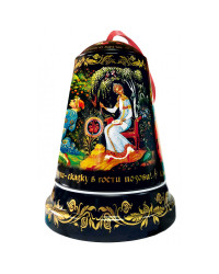 BLACK TEA IN METAL GIFT BELL BOX PALEKH RUSSIAN FAIRYTALE BLACK 50 GR 1.8 OZ