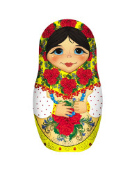 BLACK TEA IN METAL GIFT NESTING DOLL BOX GIRL WITH ROSES 50 GR 1.8 OZ