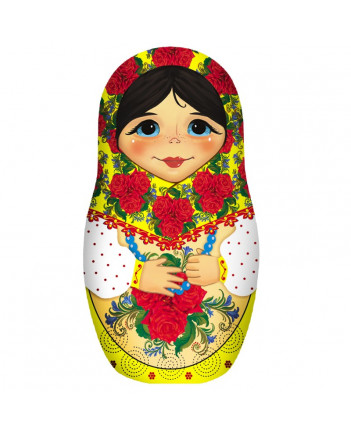BLACK TEA IN METAL GIFT NESTING DOLL BOX GIRL WITH ROSES 50 GR 1.8 OZ