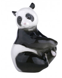LOMONOSOV IMPERIAL PORCELAIN FIGURINE PANDA BAMBOO BEAR