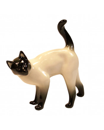 LOMONOSOV IMPERIAL PORCELAIN FIGURINE CAT SIAMESE