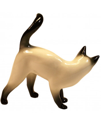 LOMONOSOV IMPERIAL PORCELAIN FIGURINE CAT SIAMESE