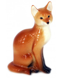 LOMONOSOV IMPERIAL PORCELAIN FIGURINE RED FOX SITTING