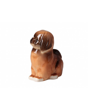 LOMONOSOV IMPERIAL PORCELAIN FIGURINE DOG PEKINGESE 