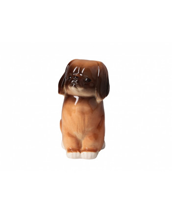 LOMONOSOV IMPERIAL PORCELAIN FIGURINE DOG PEKINGESE 