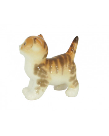 LOMONOSOV IMPERIAL PORCELAIN FIGURINE CAT RED KITTEN