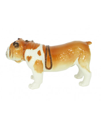 LOMONOSOV IMPERIAL PORCELAIN FIGURINE DOG ENGLISH BULLDOG