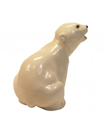 LOMONOSOV IMPERIAL PORCELAIN FIGURINE POLAR BEAR CUB
