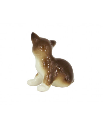 LOMONOSOV IMPERIAL PORCELAIN FIGURINE CAT BROWN KITTEN