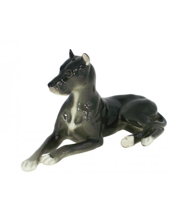 LOMONOSOV IMPERIAL PORCELAIN FIGURINE DOG GREAT DANE BLACK