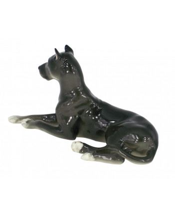 LOMONOSOV IMPERIAL PORCELAIN FIGURINE DOG GREAT DANE BLACK