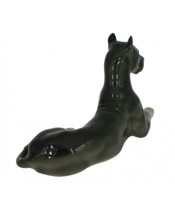 LOMONOSOV IMPERIAL PORCELAIN FIGURINE DOG GREAT DANE BLACK