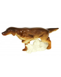 LOMONOSOV IMPERIAL PORCELAIN FIGURINE DOG IRISH SETTER