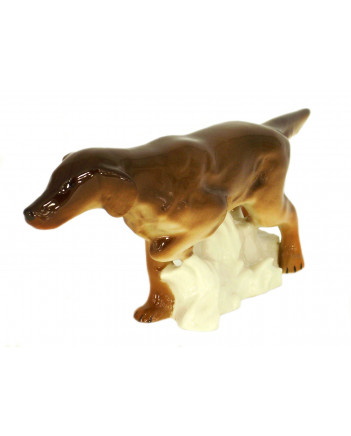LOMONOSOV IMPERIAL PORCELAIN FIGURINE DOG IRISH SETTER