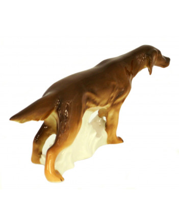 LOMONOSOV IMPERIAL PORCELAIN FIGURINE DOG IRISH SETTER