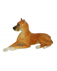 LOMONOSOV IMPERIAL PORCELAIN FIGURINE DOG GREAT DANE RED COLORED