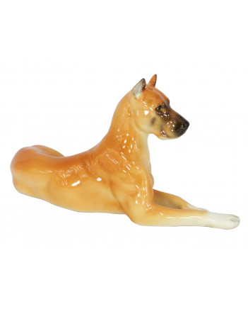 LOMONOSOV IMPERIAL PORCELAIN FIGURINE DOG GREAT DANE RED COLORED