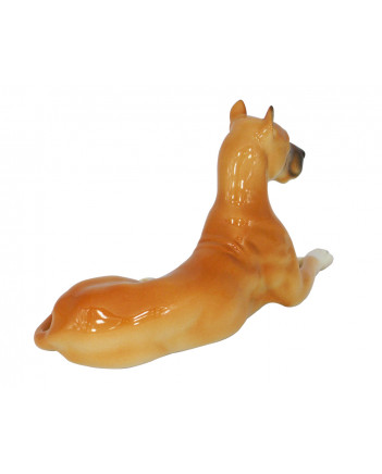 LOMONOSOV IMPERIAL PORCELAIN FIGURINE DOG GREAT DANE RED COLORED