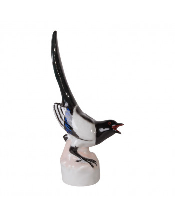 LOMONOSOV IMPERIAL PORCELAIN FIGURINE BIRD MAGPIE