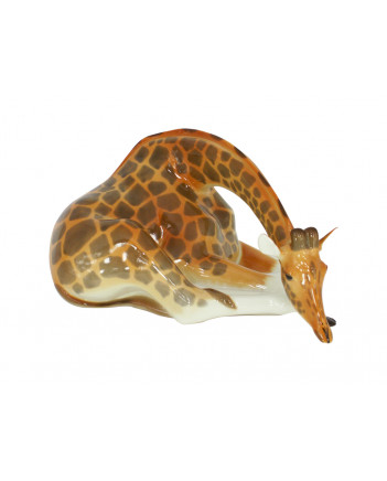 LOMONOSOV IMPERIAL PORCELAIN FIGURINE GIRAFFE WITH HEAD DOWN 