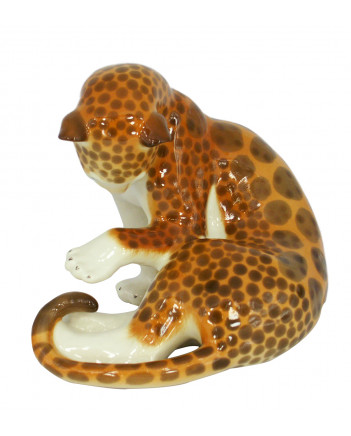 LOMONOSOV IMPERIAL PORCELAIN FIGURINE CHEETAH LEOPARD