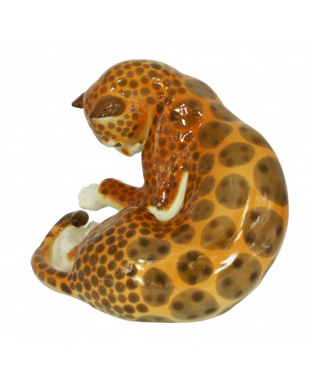 LOMONOSOV IMPERIAL PORCELAIN FIGURINE CHEETAH LEOPARD