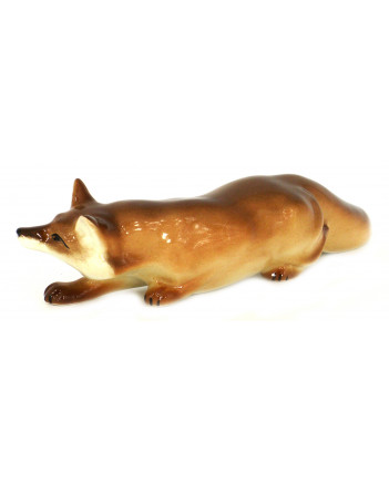 LOMONOSOV IMPERIAL PORCELAIN FIGURINE RED FOX HUNTING