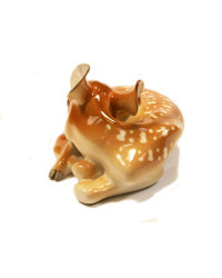 LOMONOSOV IMPERIAL PORCELAIN FIGURINE FAWN DEER SLEEPING