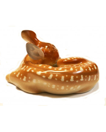 LOMONOSOV IMPERIAL PORCELAIN FIGURINE FAWN DEER SLEEPING