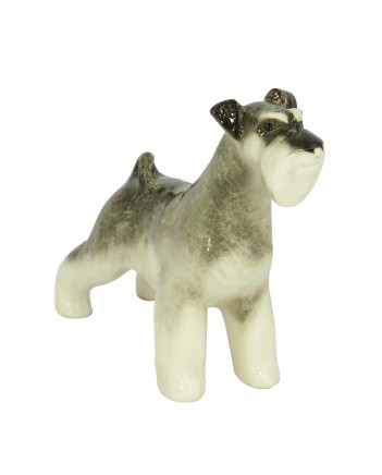 LOMONOSOV IMPERIAL PORCELAIN FIGURINE DOG MINIATURE SCHNAUZER STANDING