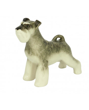 LOMONOSOV IMPERIAL PORCELAIN FIGURINE DOG MINIATURE SCHNAUZER STANDING