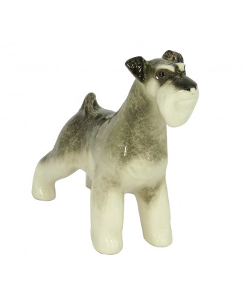 LOMONOSOV IMPERIAL PORCELAIN FIGURINE DOG MINIATURE SCHNAUZER STANDING