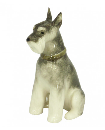 LOMONOSOV IMPERIAL PORCELAIN FIGURINE DOG MINIATURE SCHNAUZER SITTING
