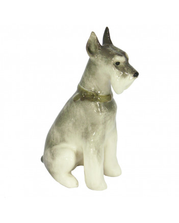 LOMONOSOV IMPERIAL PORCELAIN FIGURINE DOG MINIATURE SCHNAUZER SITTING