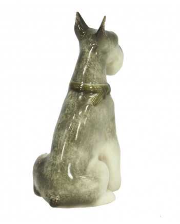 LOMONOSOV IMPERIAL PORCELAIN FIGURINE DOG MINIATURE SCHNAUZER SITTING