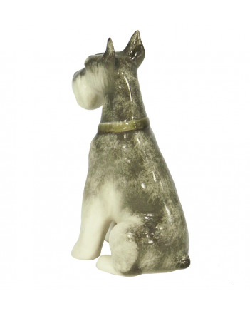 LOMONOSOV IMPERIAL PORCELAIN FIGURINE DOG MINIATURE SCHNAUZER SITTING