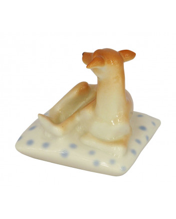 LOMONOSOV IMPERIAL PORCELAIN FIGURINE DOG ITALIAN GRAYHOUND ON POLKA DOT PILLOW