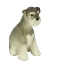 LOMONOSOV IMPERIAL PORCELAIN FIGURINE DOG MINIATURE SCHNAUZER PUPPY